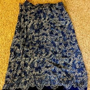 Blue skirt with flower design